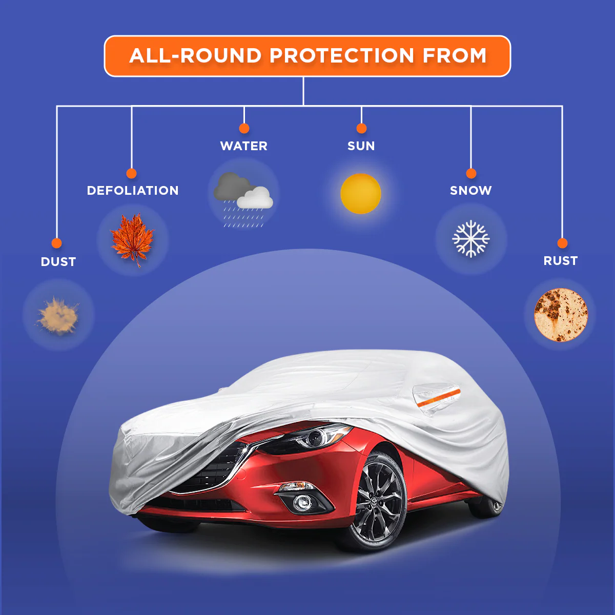 100% Waterproof Car Body Cover For Audi A6 - Image 3