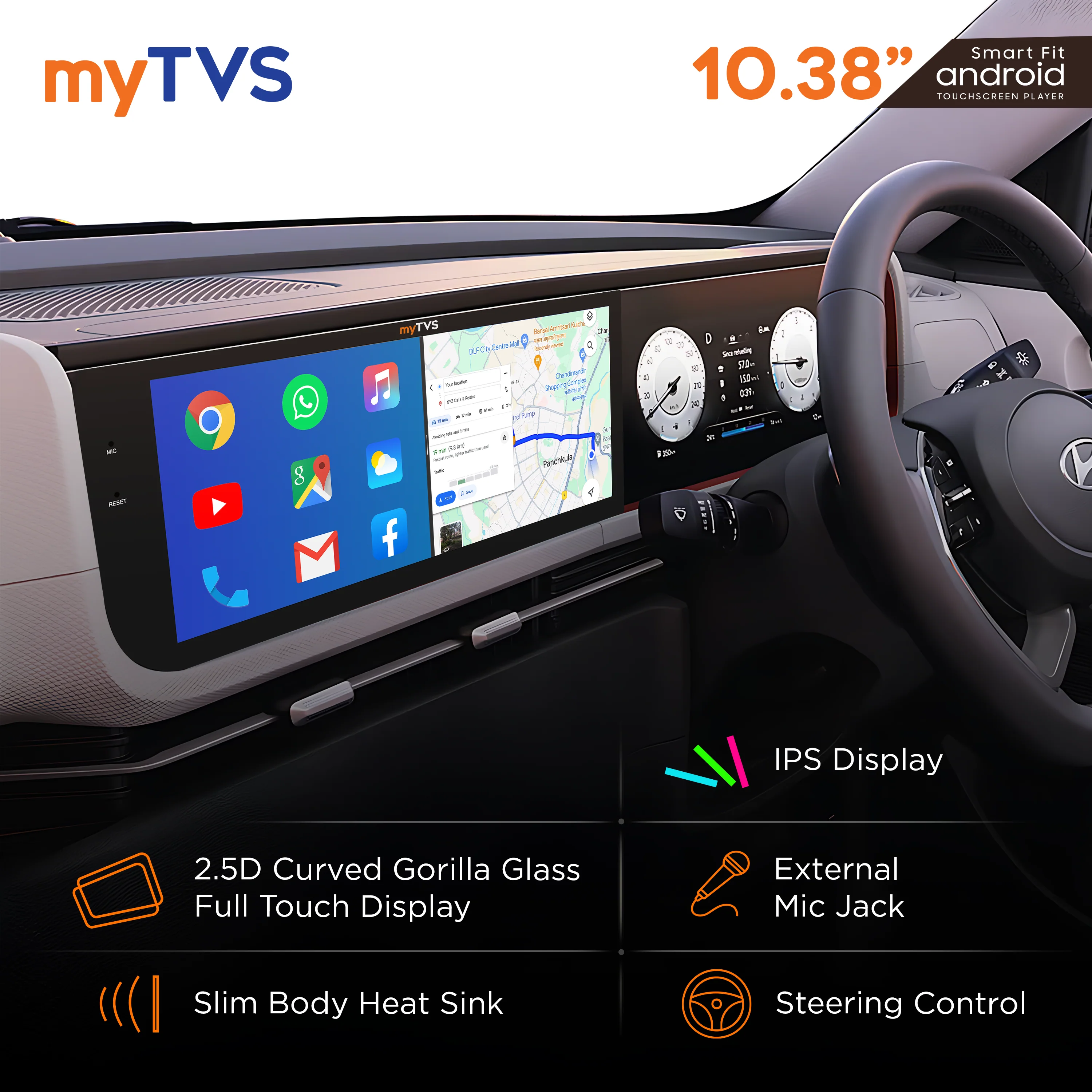 AP-92-2GB/32GB Creta-2024 Android Player (26.36 cm screen) T5 Processor - Android Auto & Carplay - Image 2