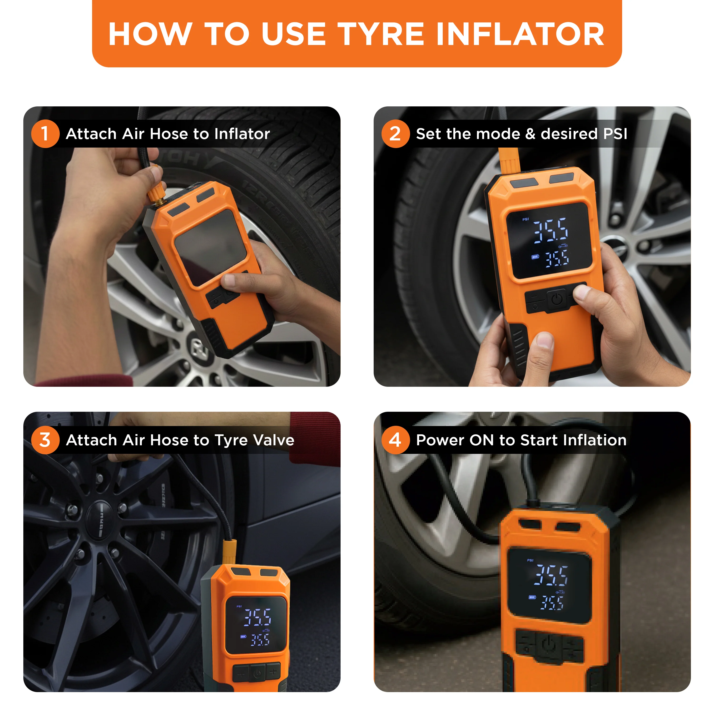 myTVS JS-1 Jump-n-Pump Portable Jump Starter with Tyre Inflator & Power Bank - Image 8