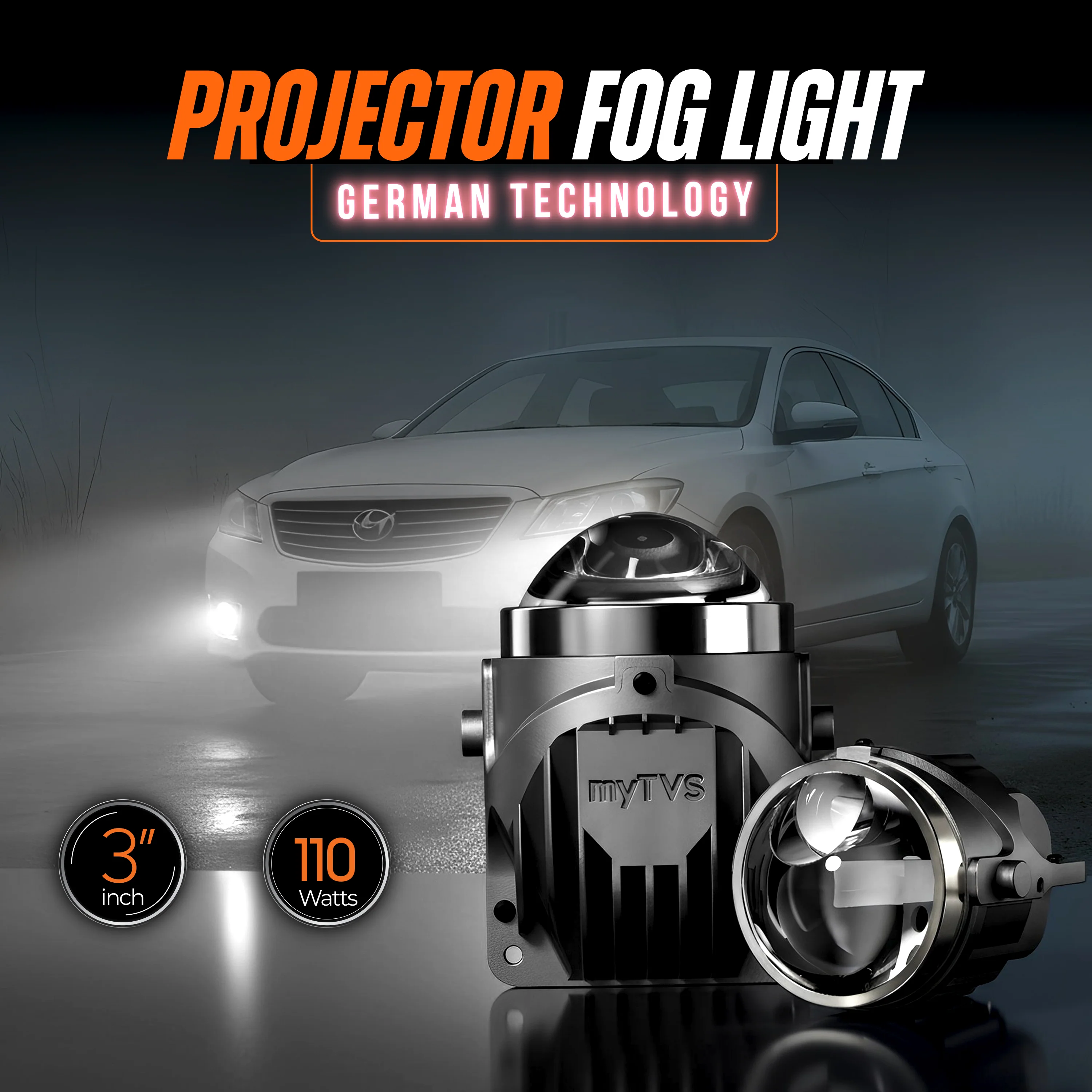 MPLFL - 04 myTVS Projector Fog Light 110W 3 inch with one eye lens - Image 5