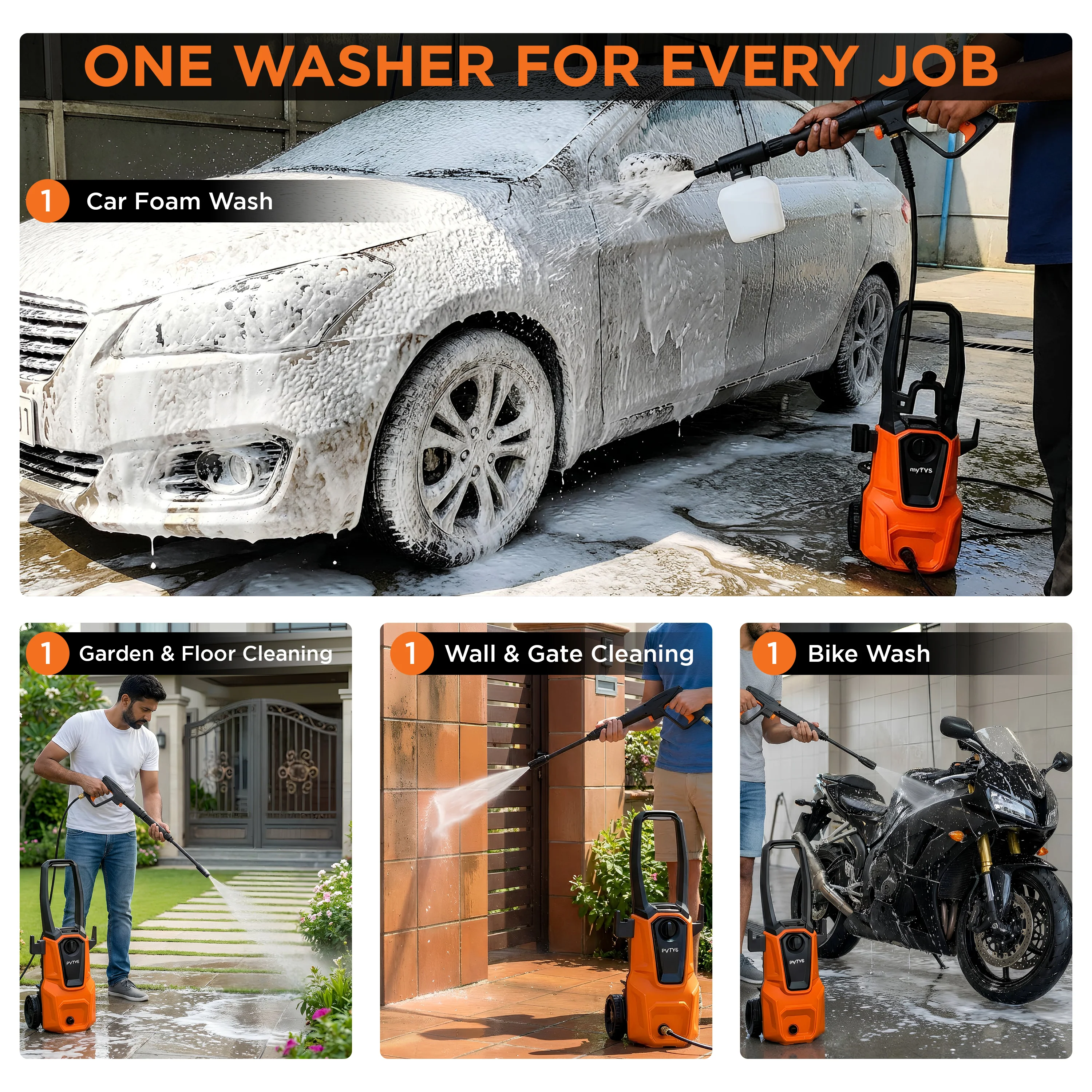 myTVS High Pressure Car Washer 1600W - Image 3