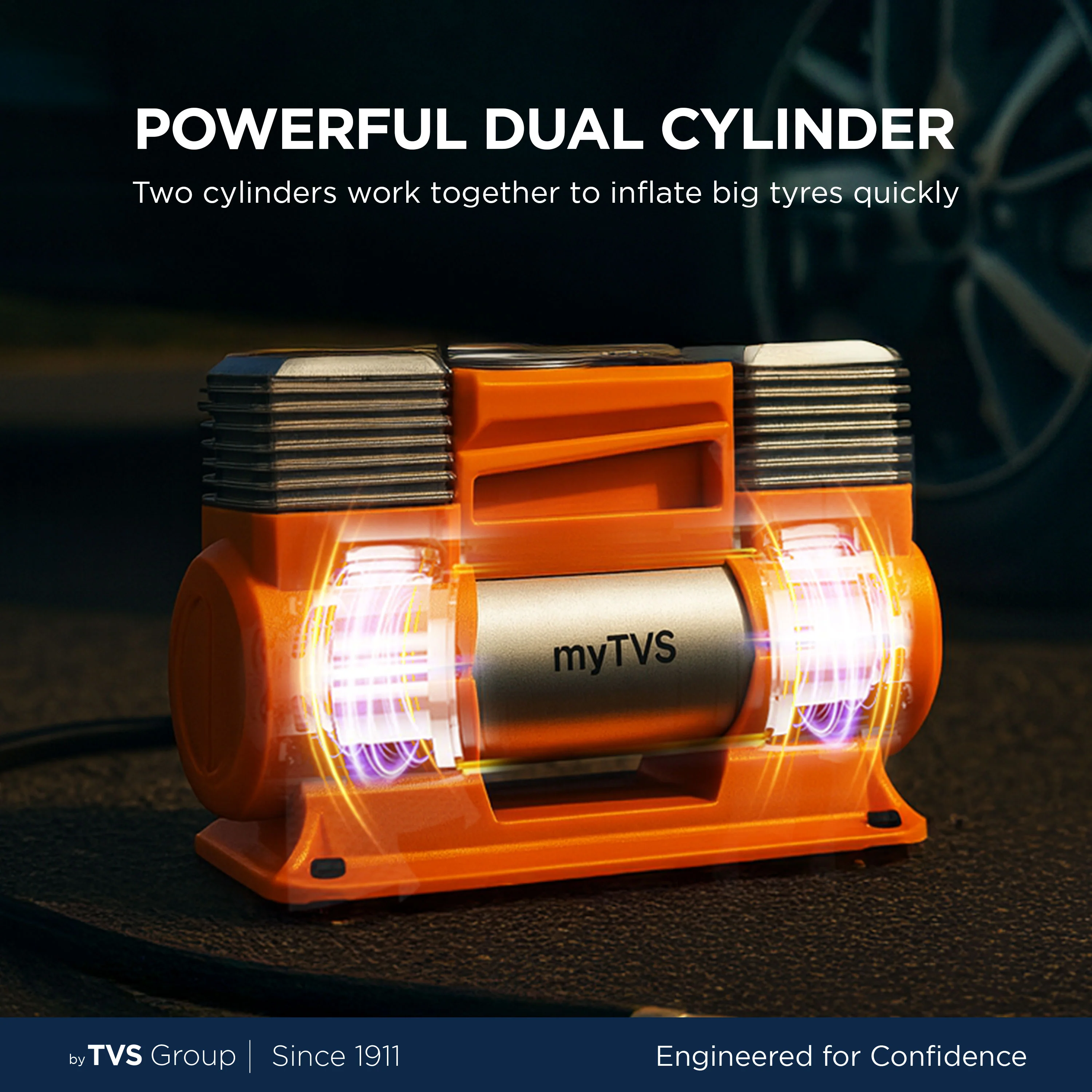 myTVS TI-18 air Monster Dual Cylinder Tyre Inflator (150 Psi) - Image 5
