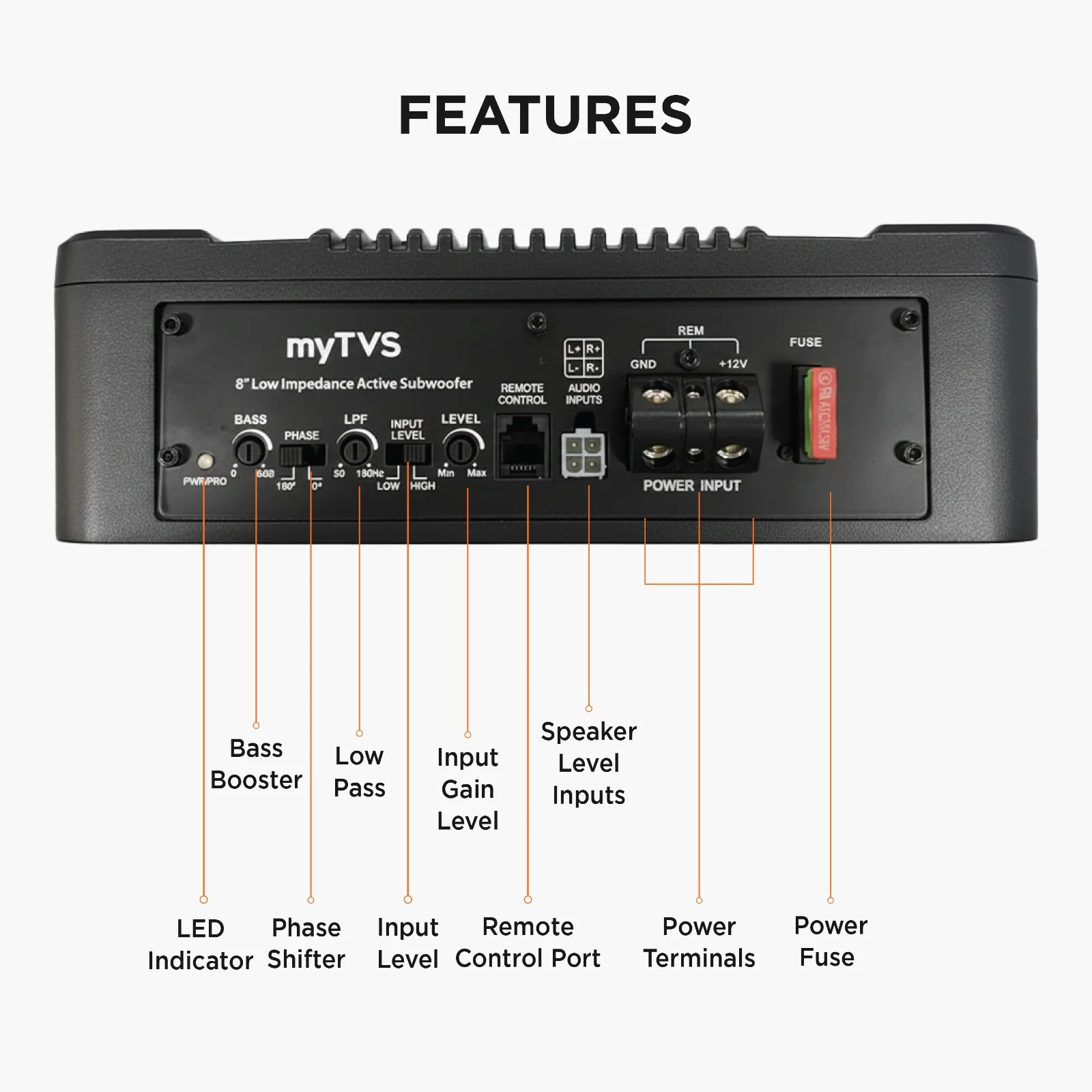 myTVS VIBE X SERIES 8" Underseat Subwoofer VXSW-8 - Image 5