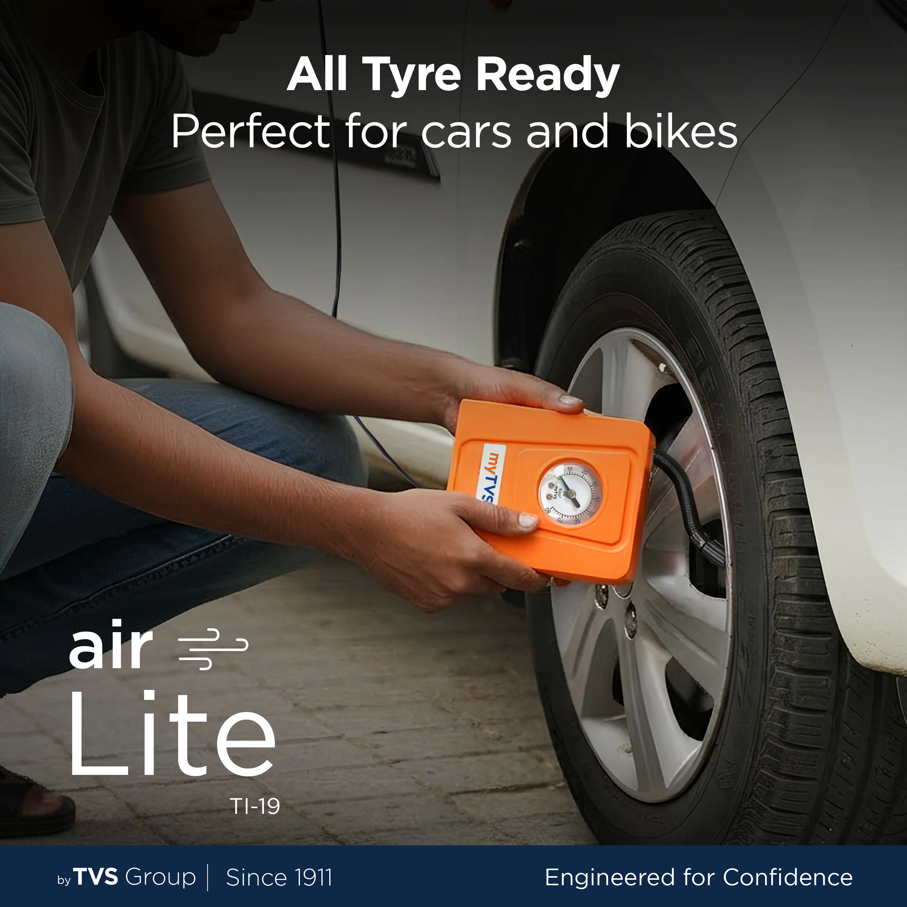 myTVS TI-19 air Lite 2-in1 Car & Bike Tyre Inflator - Image 4