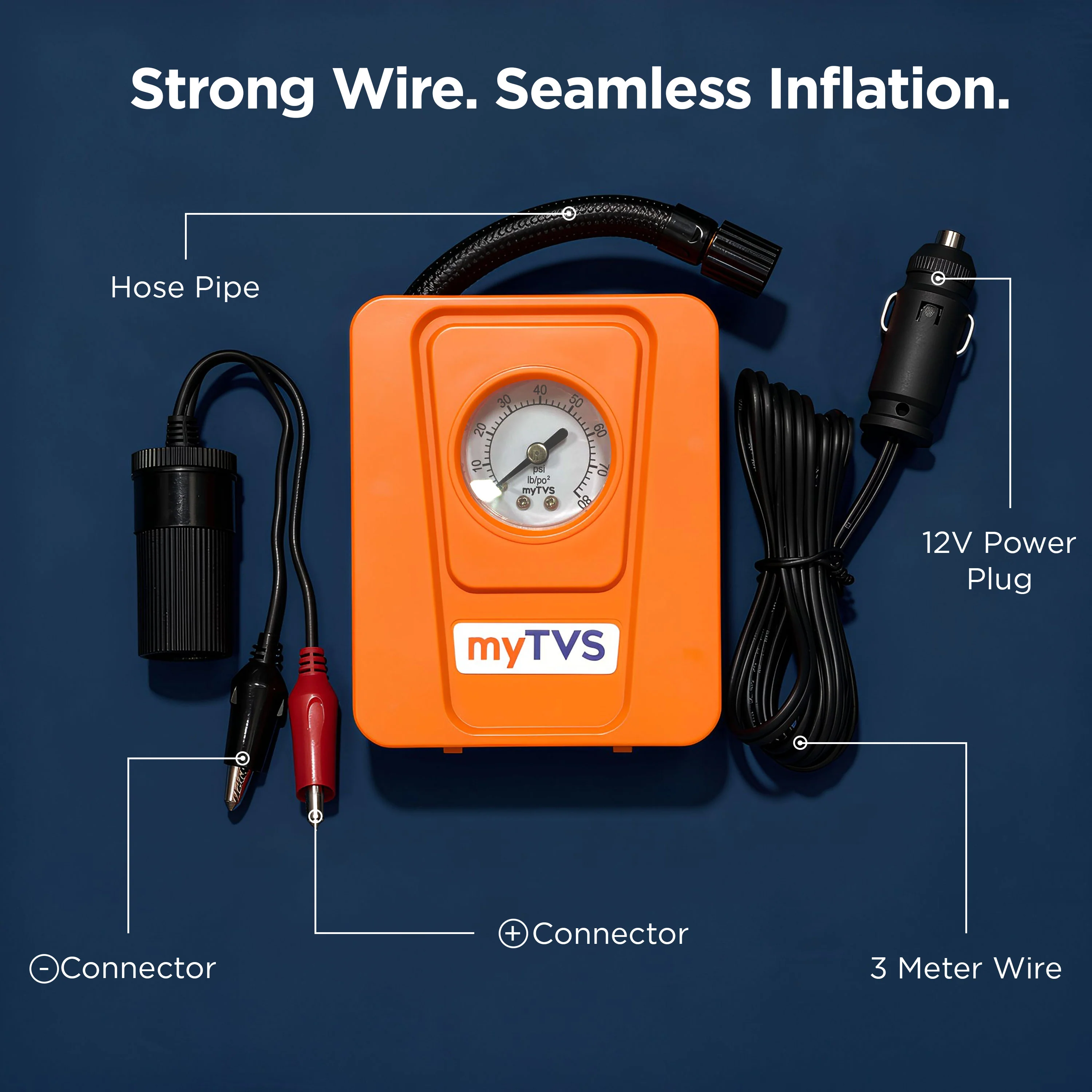 myTVS TI-19 air Lite 2-in1 Car & Bike Tyre Inflator - Image 8