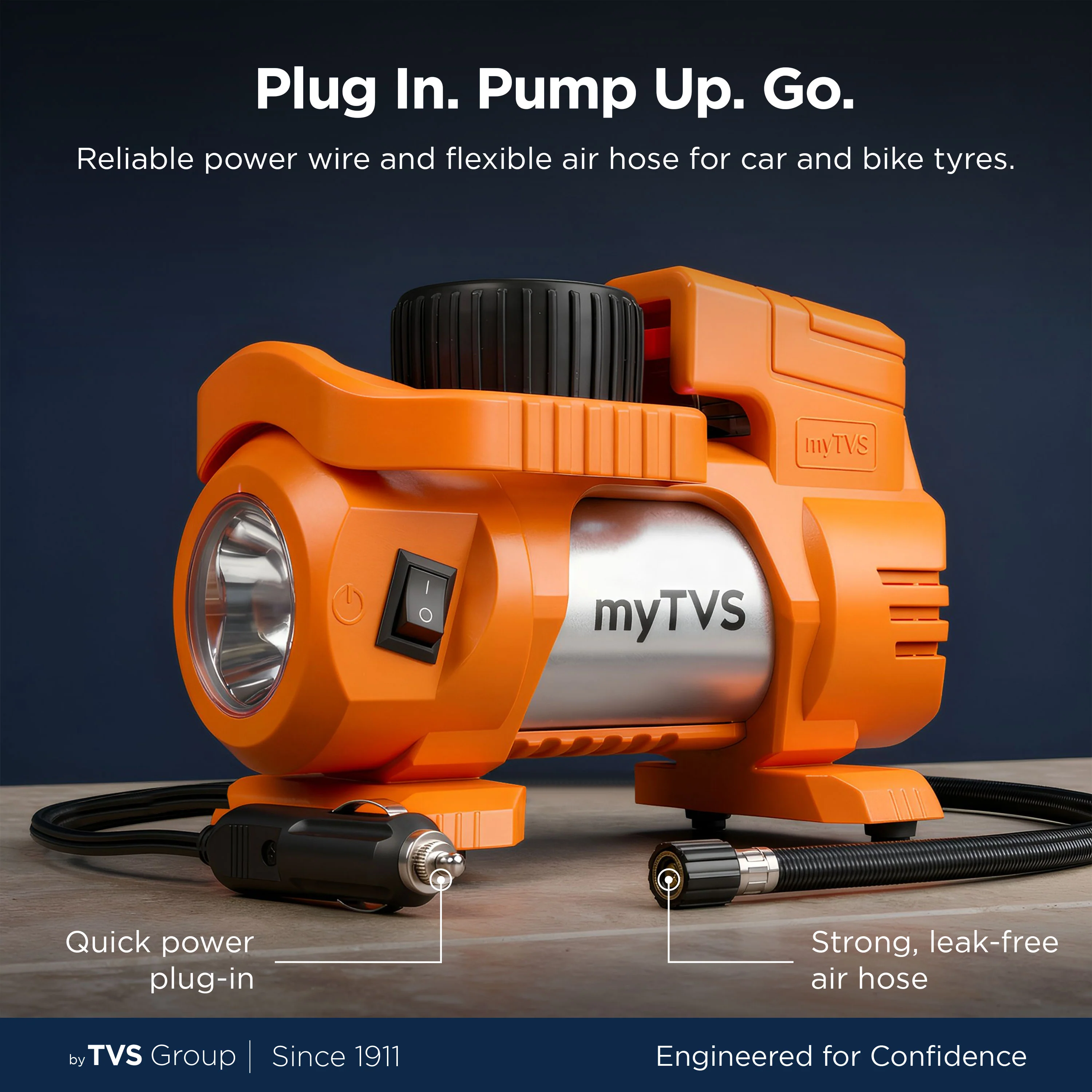 myTVS TI-9 Air Thunder | Analog Heavy Duty Tyre Inflator for Car 150 Psi - Image 8