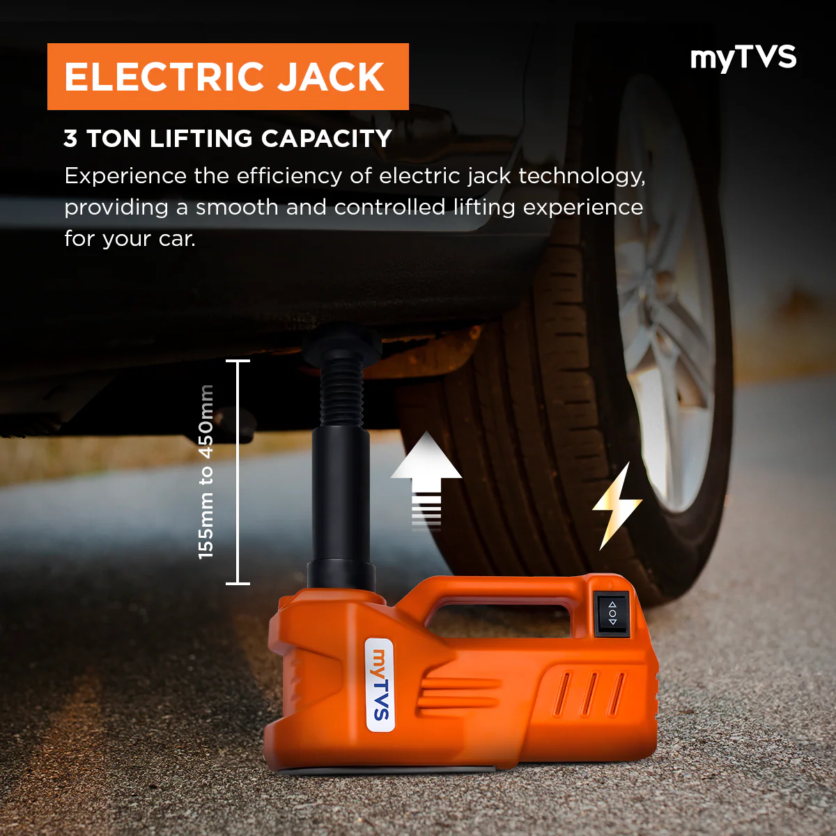 myTVS TJ-65 Super Lift Electric Jack (3 Ton) - Image 3