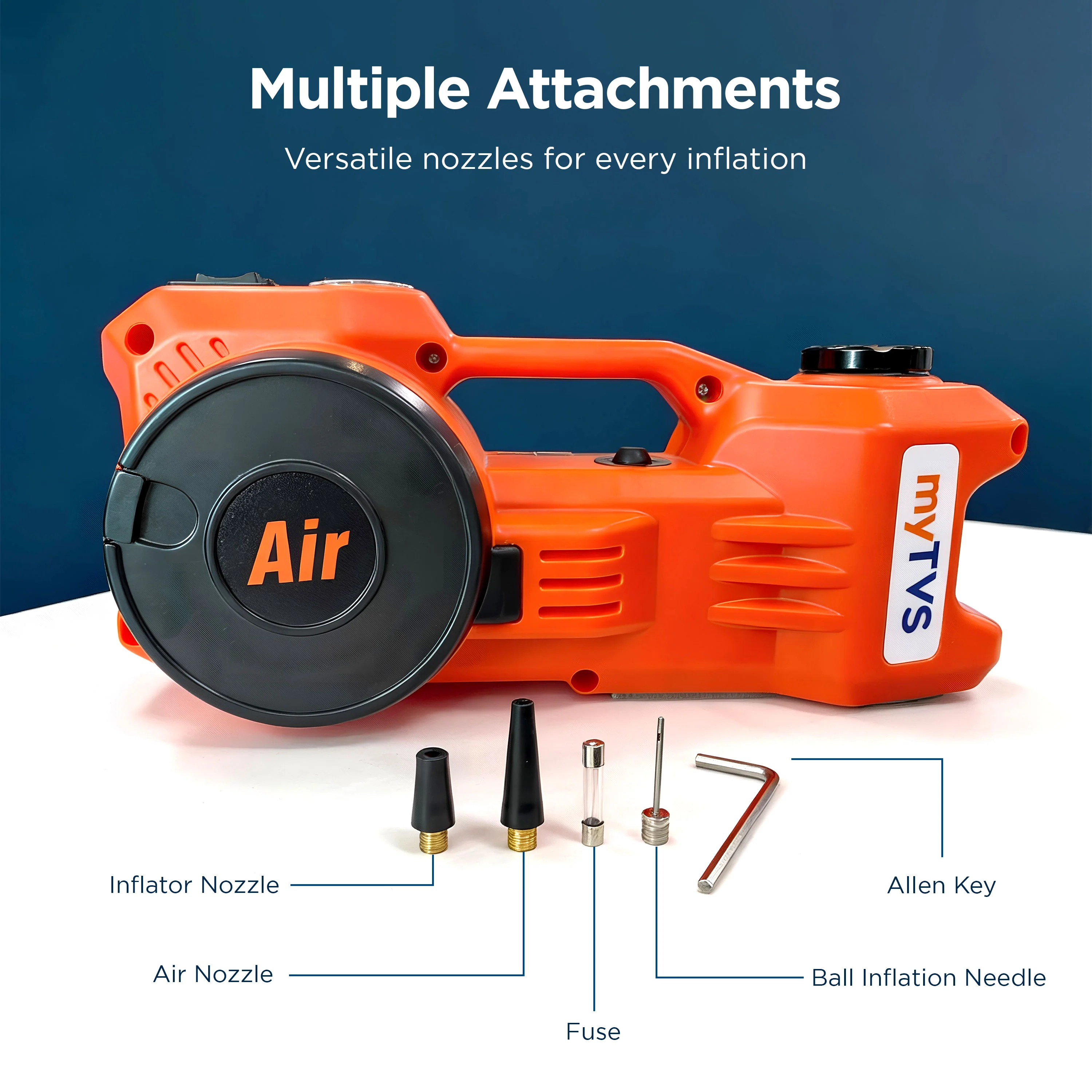 myTVS TJ-66 Super Duo Electric Jack with Tyre Inflator 150 Ps - Image 8