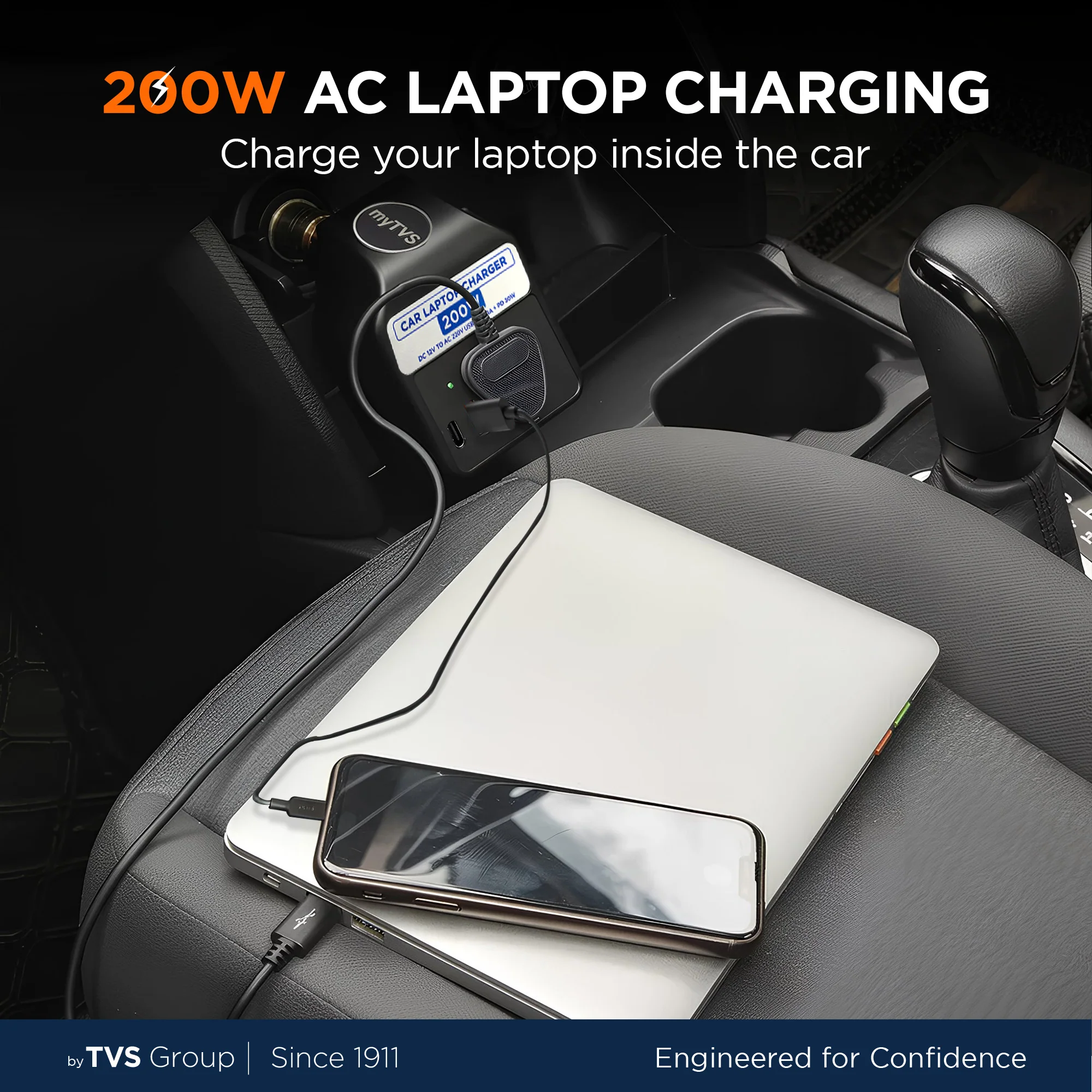 TLC-28B Laptop & Phone Charger Black - Image 6